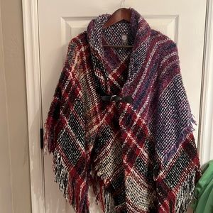 Vince Camuto Plaid Poncho
